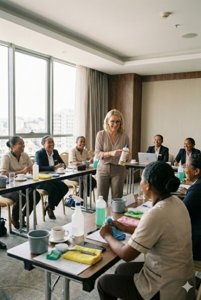 Formatrice accompagnant une équipe en situation réelle